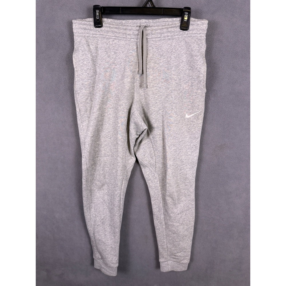 Nike  Mens M Gray Joggers Gym Workout Swoosh‎ Club Fleece Sweatpants